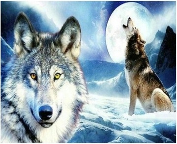 HAFT DIAMENTOWY MOZAIKA DIAMOND PAINTING WILKI