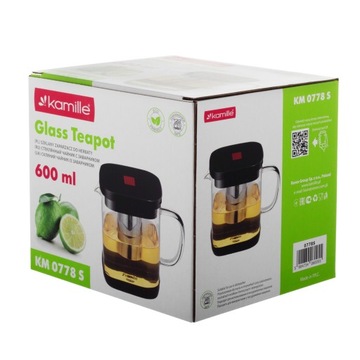 SZKLANY ZAPARZACZ HERBATY ZIÓŁ DZBANEK KAMILLE