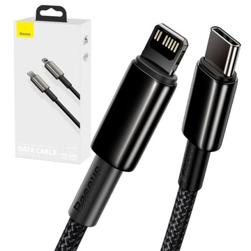 SZYBKI KABEL USB-C/LIGHTNING DO IPHONE 20W PD MOCNY PRZEWÓD W OPLOCIE 1m