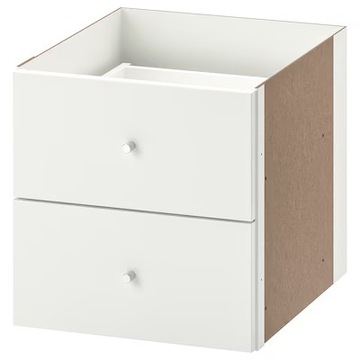 IKEA KALLAX Wkład 2 szufladami połysk biały 33x33