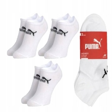 Skarpety PUMA SNEAKER białe 3pack 35/38 oryginalne skarpetki stopki 3pary