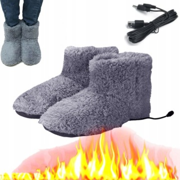 НОВЫЕ ЭЛЕКТРИЧЕСКИЕ ТАПОЧКИ С ПОДОГРЕВОМ УТЕПЛЕННЫЕ САПОГИ ДЛЯ ЗИМЫ 39-43 USB