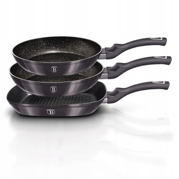 ZESTAW 3 PATELNI BERLINGER HAUS CARBON PRO GRAFIT