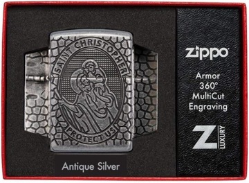 Zapalniczka ZIPPO ANTIQUE SILVER SAINT CHRISTOPHER ARMOR 60005200