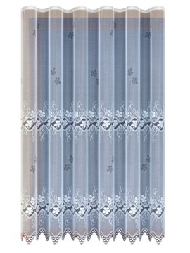 Biała gotowa firanka z taśmą żakardowa 230x200cm długa