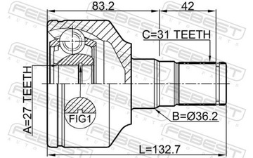 KLOUB VNITŘNÍ LEVÝ 27X36X31 VOLVO S80 2007-