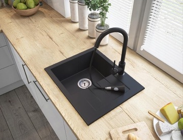 Смеситель для кухни с ВЫДВИЖНЫМ изливом, черный, KITCHEN TAP, стоячий SNAKE