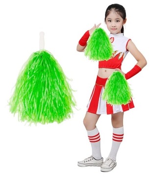 Pompon CZIRLIDERKA pompony CHEERLEADERKI strój ZIELONY