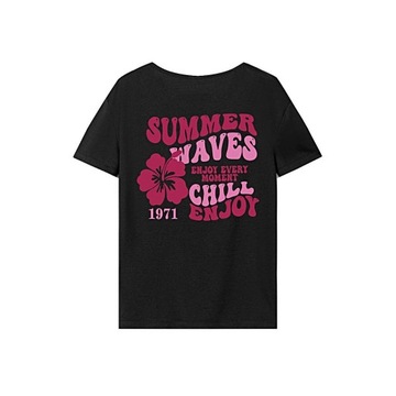 T-shirt damski Letnie topy Koszula z okrągłym dekoltem na wakacje na plaży