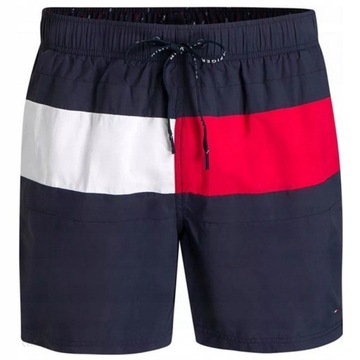 NOWE SPODENKI KĄPIELOWE TOMMY HILFIGER SZORTY XM0XM01844-DW5 r.L