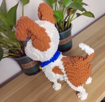 БЛОКИ МИЛАЯ СОБАКА МИЛАЯ СОБАКА ИЗ БЛОКОВ МОДЕЛЬ СОБАКИ 3D ПАЗЛЫ REKSIO