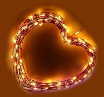 Проводные светильники 20 светодиодов с батарейками 2м белый теплый