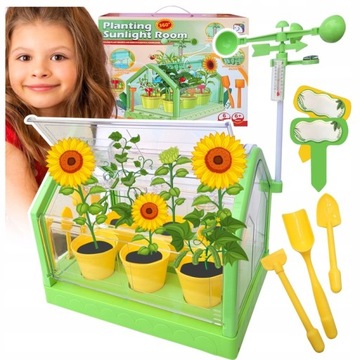 ZESTAW EDUKACYJNY SZKLARNIA MINI OGRÓD PRAWDZIWY EKSPERYMENT ROŚNIE KWIATY