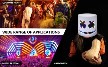 DJ MASK СВЕТОДИОДНЫЙ КАПЮШОН ИЗ ПЕНЫ ЗЕФИРА, ОСВЕЩАЮЩИЙ МАСКИ НА ХЭЛЛОУИН