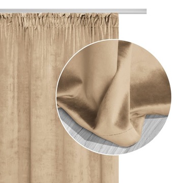 ZASŁONA ZACIEMNIAJĄCA GOTOWA NA TAŚMIE ŻABKI VELVET VELUR GRUBA 140x300 CM
