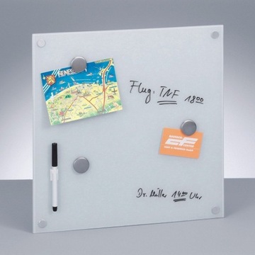 МАГНИТНАЯ СТЕКЛЯННАЯ ДОСКА БЕЛАЯ 40x40 3 магнита