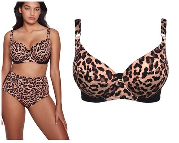 85F Dalia Jane leopard-czerń K24 dwuczęściowy usztywniany kostium kąpielowy