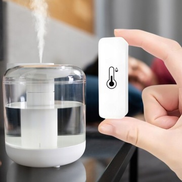 CZUJNIK TEMPERATURY I WILGOCI TERMOMETR SMART DOM APLIKACJA COZY LIFE WIFI