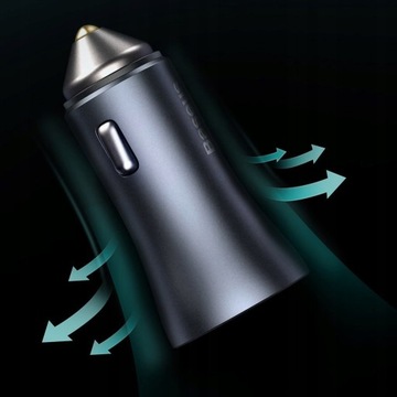 ŁADOWARKA SAMOCHODOWA BASEUS USB +USB-C 40W + kabel 1m USB-C