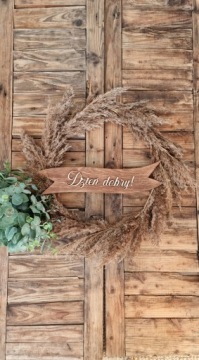 ЛЕНТА «ДОБРОЕ УТРО», ДЕРЕВЯННАЯ, НАДПИСЬ, 40 см.