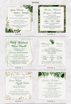 Приглашения на свадьбу MONSTERA GEOMETRIC с калькой