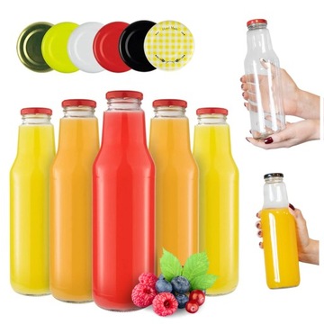40x Butelki szklane KUBUŚ 750ML + WIECZKO