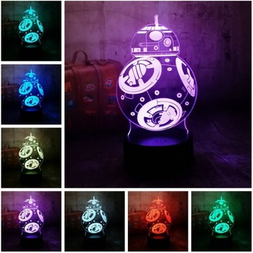 LAMPKA NOCNA 3D GWIEZDNE WOJNY BB8 PILOT