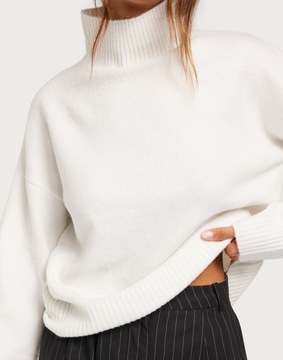 СВОБОДНЫЙ БЕЛЫЙ ДЖЕМПЕР NELLY С ПОЛУТЮЛЛЕМ Q43 NG5__XS