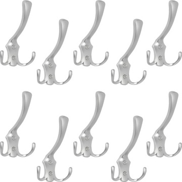 10x WIESZAK NA UBRANIA HACZYK NA UBRANIA WIESZAK ŚCIENNY MEBLOWY MAT CHROM