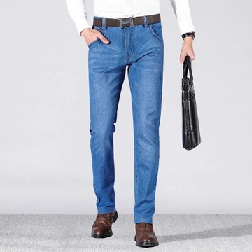 Men's Business High Waist Suit Denim Pants Trendy