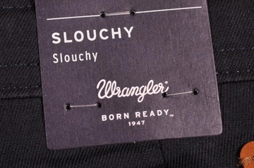 WRANGLER spodnie NAVY straight SLOUCHY W27 L32