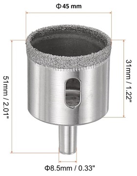 АЛМАЗНАЯ СВЕРЛО ДЛЯ КЕРАМИЧЕСКОЙ ПЛИТКИ 45 мм КРУЖЕВО ДЛЯ КЕРАМИЧЕСКОЙ ПЛИТКИ