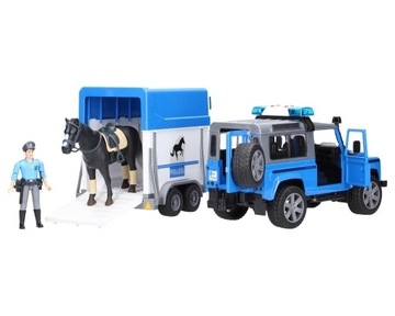 ПОЛИЦЕЙСКИЙ LAND ROVER DEFENDER С ПРИЦЕПОМ BRUDER 02588