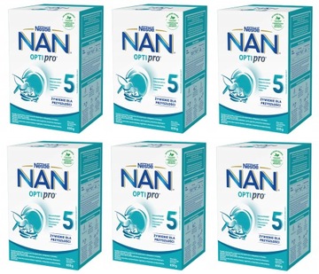 6x Mleko Modyfikowane Nestle Nan Optipro 5 Junior 650g