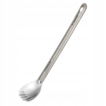 TOMSHOO Titanium Long Handle Spork z polerowaną