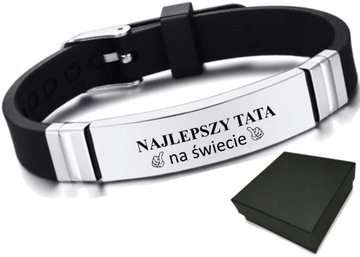 Bransoletka MĘSKA z grawerem dla TATY DZIEŃ OJCA