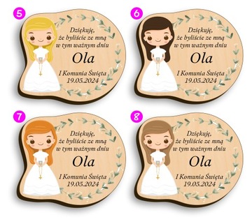 Благодарственные магниты на Первое Святое Причастие разного дизайна.