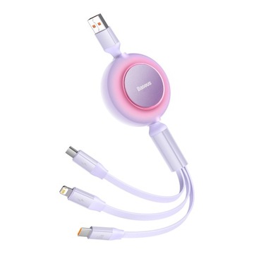 BASEUS ZWIJANY KABEL DO iPHONE 3W1 USB TYP A - MICRO USBLIGHTNIN + RYSIK