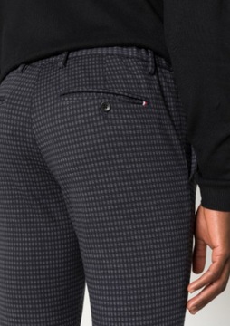Tommy Hilfiger Tailored Chinosy spodnie męskie w kratkę SLIM W32 L34 32/34