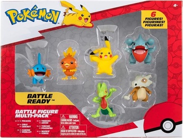 Pokemon zestaw 6 figurek Treecko Torchic Mudkip