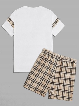 KOMPLET MĘSKI W KRATKĘ T-SHIRT + SZORTY SHEIN S