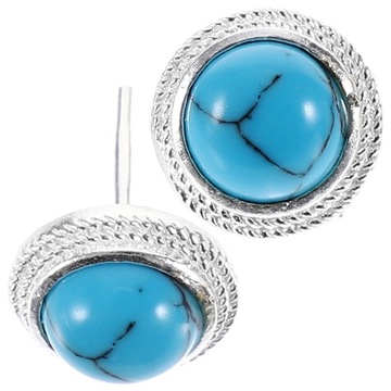 Серебряные женские серьги из хряща с бирюзой
