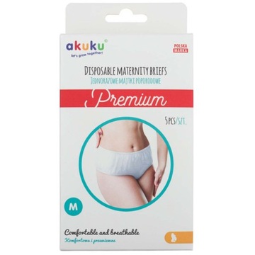 AKUKU MAJTKI POPORODOWE JEDNORAZOWE PREMIUM M 5szt