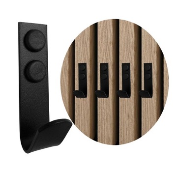 WIESZAK ŚCIENNY HACZYK LAMELE UBRANIA PRZEDPOKÓJ METALOWY CZARNY LOFT