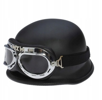 KASK MOTOCYKLOWY niemiecki ORZESZEK GOGLE retro XL