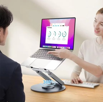 Stojak alu pod laptopa TOUNEE Obrót 360° Regulowany dla MacBook iPad (LS07)