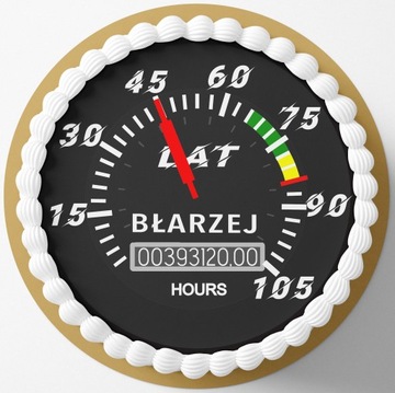 OPŁATEK NA TORT A3 LICZNIK WIEK MOTOGODZINY ZEGAR 22-29cm