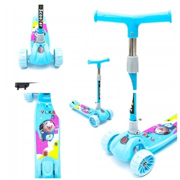 ТРЕХКОЛЕСНЫЙ БАЛАНСИРОВАННЫЙ СКУТЕР, 3 КОЛЕСА, СВЕТОДИОДНЫЙ, СКЛАДНОЙ