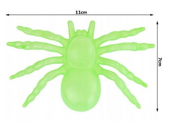 PAJĄK HALLOWEEN 2 SZT DUŻE DEKORACJA STRASZNE PAJĄKI 11cm FLUORESCENCYJNY