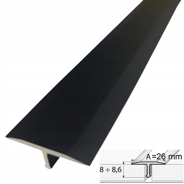 Listwa progowa Teownik A56 fugowy 100cm czarna